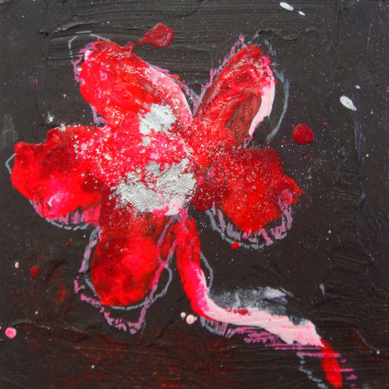 FLOR ROJA 1 Acrylic Others Floral Painting