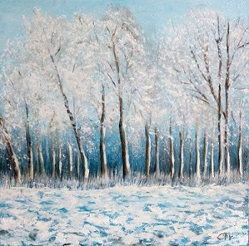 Paisaje de nieve 2 - colección la llegada del invierno Oil Canvas Landscaping