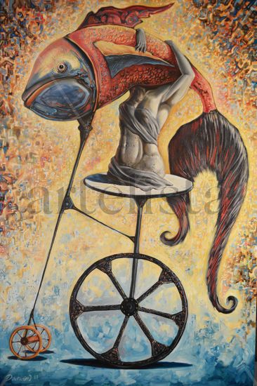 Consciousness Carrying Freedom Oil Canvas Figure Painting