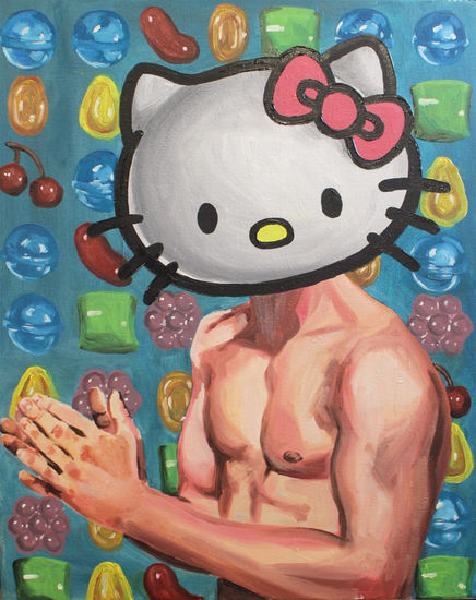 Sugar Justin Kitty Oil Canvas Figure Painting