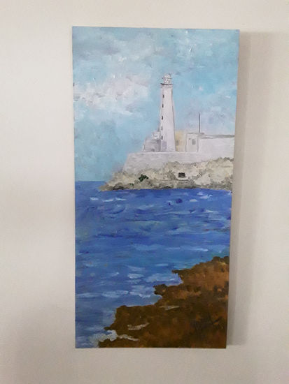 El Morro de la Habana Oil Panel Marine Painting