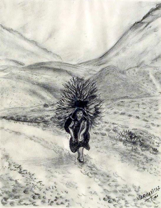 cargando leña