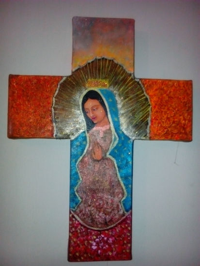 Cruz de la Virgen de Guadalupe Acrílico Lienzo Figura