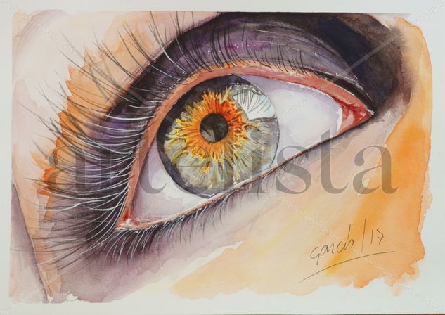 maquillando una mirada Watercolour Card Portrait