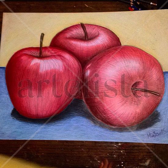 manzanas Pencil (coloured) Card Still Life Paintings