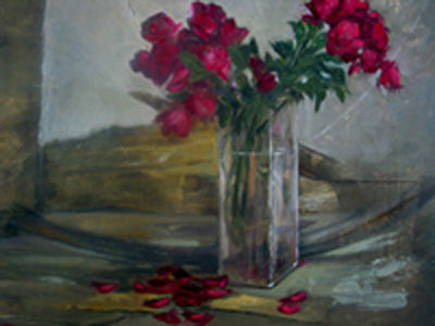 jarron con flores (1) Oil Panel Still Life Paintings