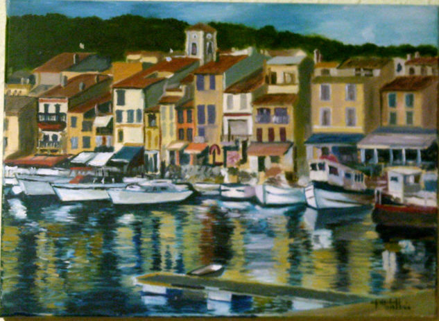 Puerto de caffes Francia Oil Canvas Landscaping