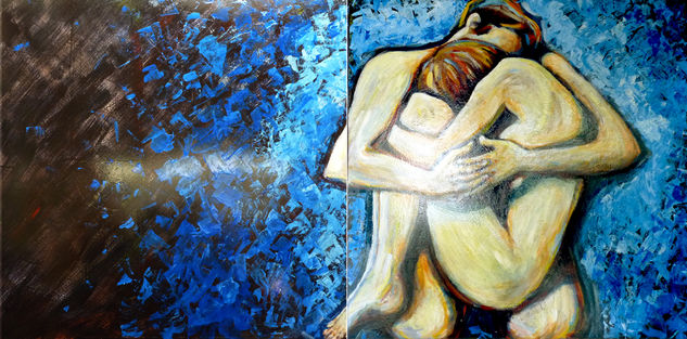 "Abrazo" Others Panel Figure Painting