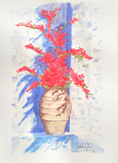 Buganvilla by Nathalie Guichard Watercolour Paper Floral Painting