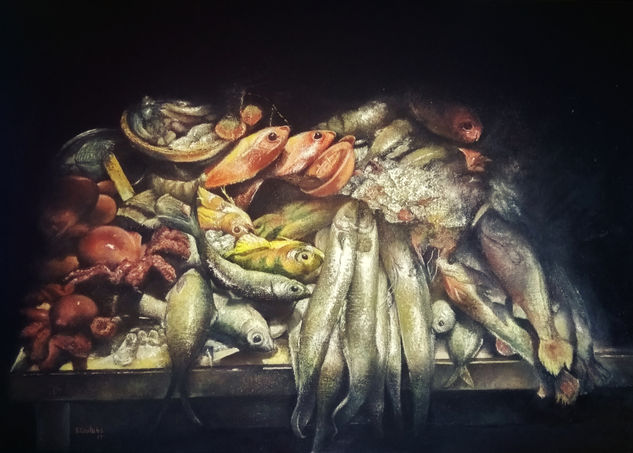 Fish market Oil Canvas Still Life Paintings