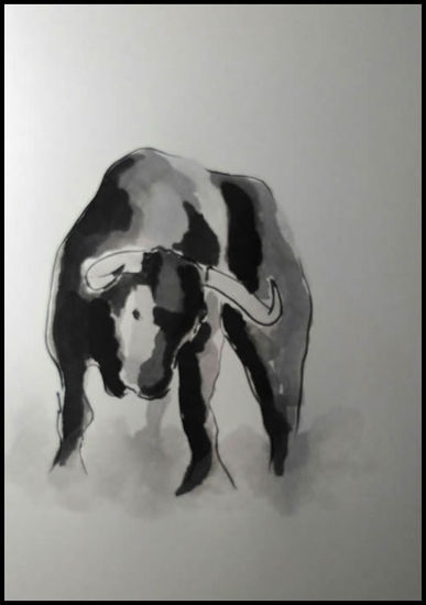 Toro de lidia Tinta Papel Animales