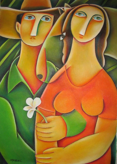 Amor güajiro Oil Canvas Figure Painting