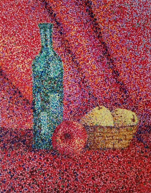 Naturaleza muerta. Botella con Frutas (Nº 3)