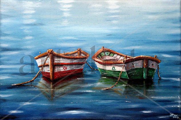 Barcas Oil Canvas Marine Painting