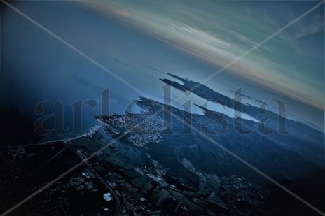 Azure coast at night