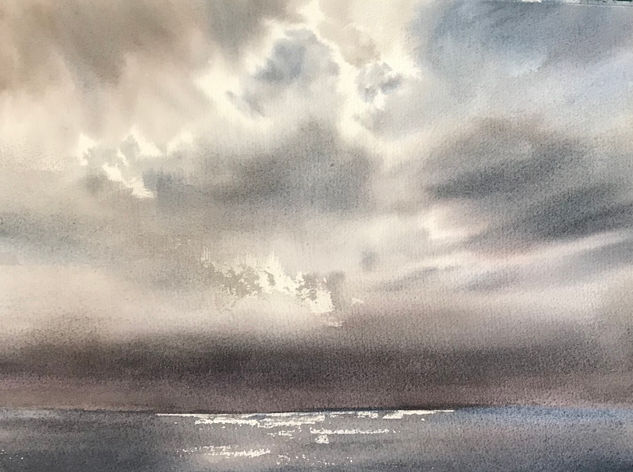 Cielo II Watercolour Paper Marine Painting