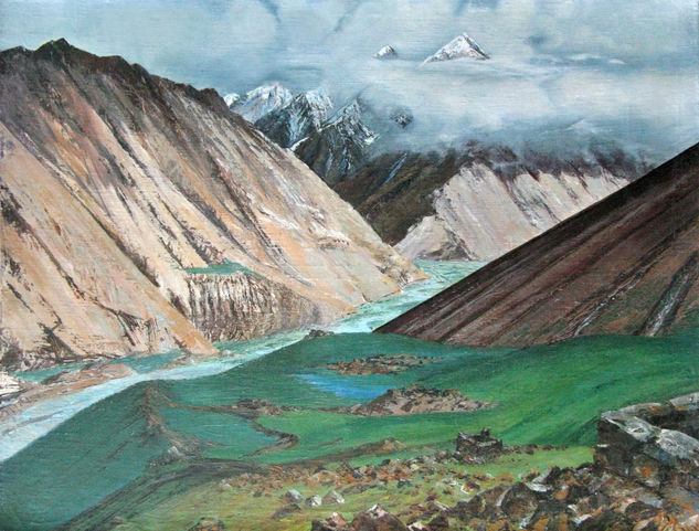 Valley Of Panj Oil Canvas Landscaping