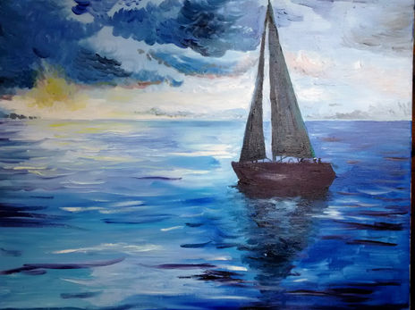Velero en el mar