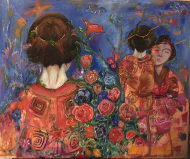 Geishas Oil Canvas Figure Painting