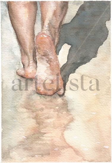 Caminemos juntos Watercolour Paper Figure Painting