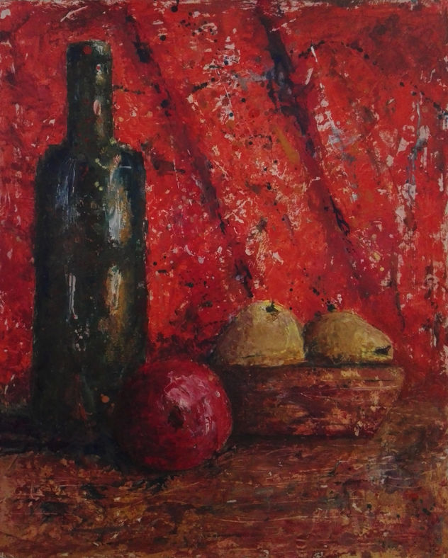 Naturaleza muerta. Botella con Frutas (Nº 6)
