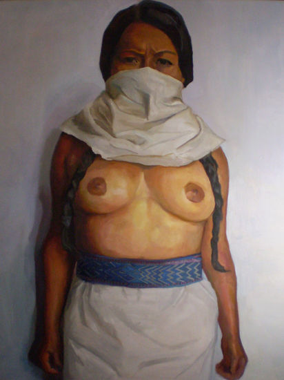 Huitaca Oil Panel Figure Painting