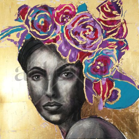 Mujer con flores 2