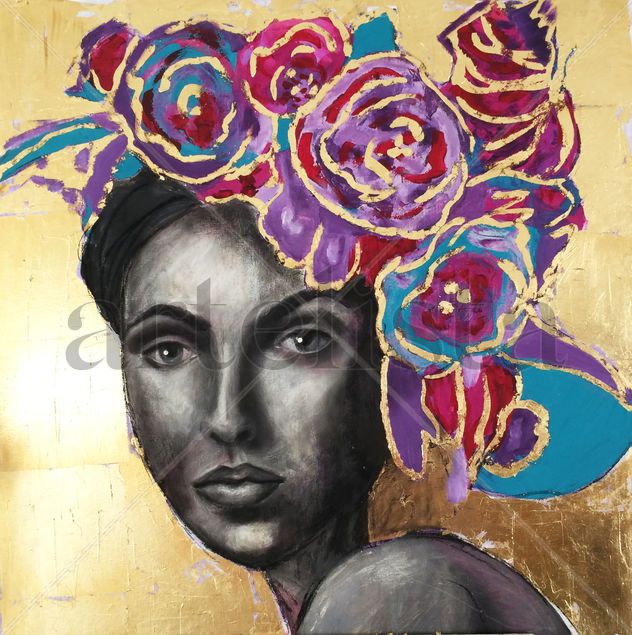 Mujer con flores 2