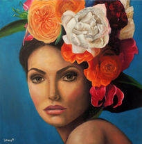 Mujer con flores