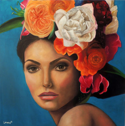 Mujer con flores