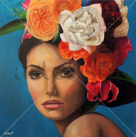 Mujer con flores