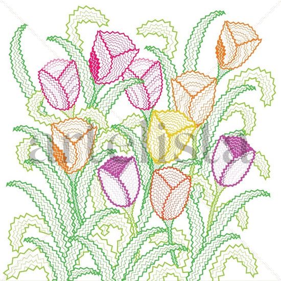 Tulipanes en zig zag 