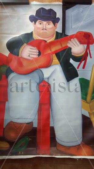 homenaje a fernando botero Oil Canvas Figure Painting