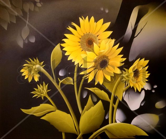 GIRASOLES AL ANOCHECER (Sunflowers at dusk)