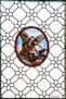 San Miguel  vitral   175 x95 cm Parroquial de Villoria de Orbigo