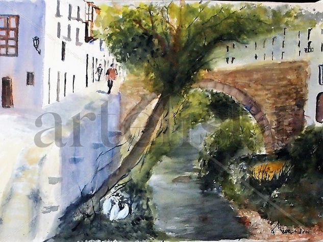 Acera del Darro Watercolour Card Landscaping