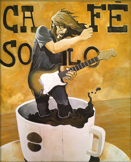 Café Solo Acrílico Lienzo Otros