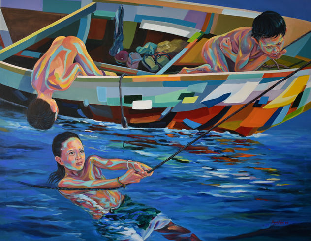 NIÑOS EN LA BARCA