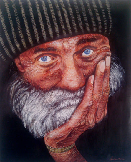 Enigma en la mirada Oil Canvas Portrait