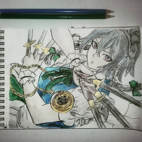 Sakuya Izayoi || Touhou Project Acuarela Papel Figura