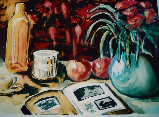 TINTES I LLIBRES Ink Paper Still Life Paintings