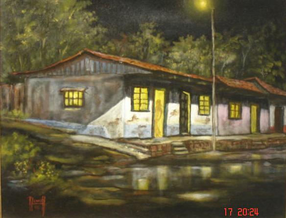 Noches de Fátima .... Óleo Lienzo Paisaje