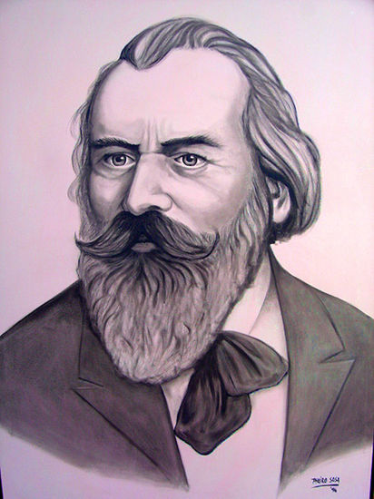 Johannes Brahms Oil Canvas Portrait