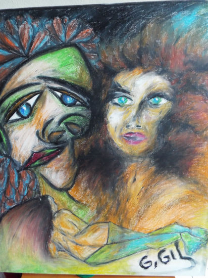 La sirena y el vagabundo Pastel Canvas Others