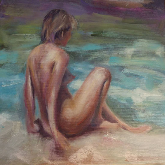 Nudista Oil Canvas Figure Painting