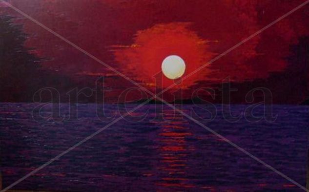 CREPÚSCULO EN ROJO Oil Canvas Marine Painting