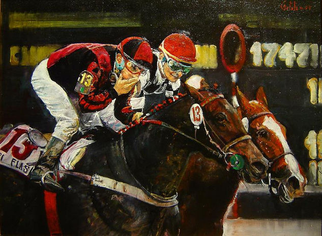 El Dia del Gran Premio. Oil Panel Animals