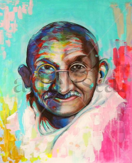 Gandhi Acrylic Canvas Portrait