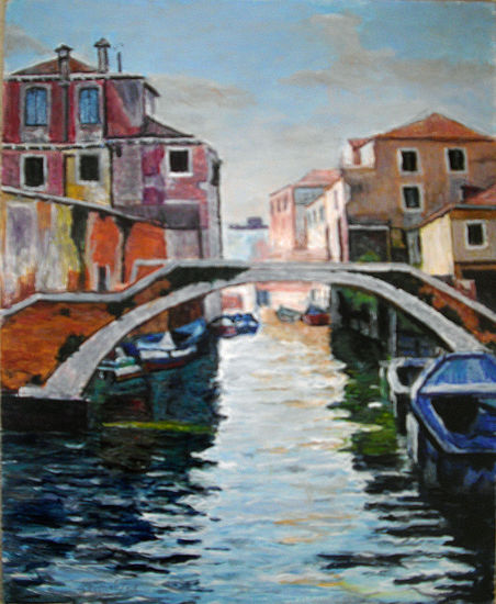 Venecia Óleo Tabla Paisaje