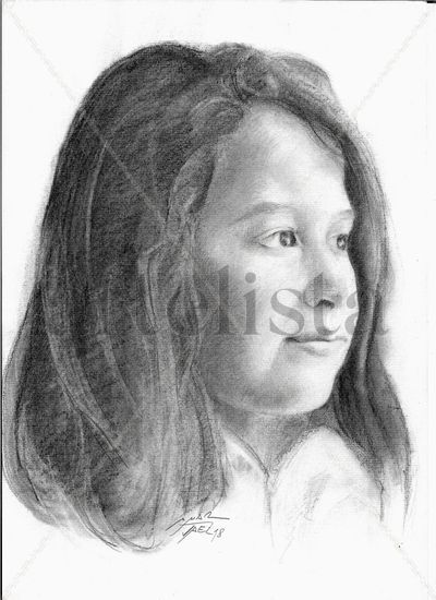 retrato niña Lápiz